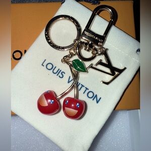 Cherry Key Holder with Gold and Green Accents